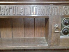 Liberty & Co., Arts & Crafts Oak Overmantel or Hanging Bookshelf - Thumbnail 5