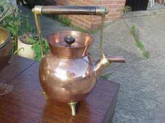 Dr. Christopher Dresser for Benham and Froud. A copper and brass kettle - Thumbnail 1