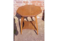 Liberty & Co., attributed. A Large Octagonal Arts & Crafts Oak Side Table with Moorish Detailing - Thumbnail 3