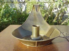 Dr. Christopher Dresser for Perry Son and Co. A brass candle stick - Thumbnail 1