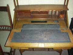 Liberty & Co., Oak Bureau in the Moorish Style with Moucharabieh Turning - Thumbnail 3