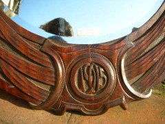 A large Arts & Crafts Oak mirror with floral carving of superior craftsmanship. - Thumbnail 6