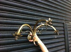 A set of four Arts & Crafts three branch wall lights - Thumbnail 1
