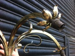 A set of four Arts & Crafts three branch wall lights - Thumbnail 2