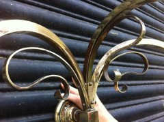 A set of four Arts & Crafts three branch wall lights - Thumbnail 3