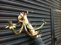 A set of four Arts and Crafts three branch wall lights - Thumbnail 4