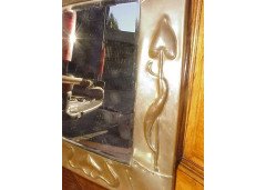 Liberty & Co. Attributed, a copper mirror with hand formed stylised floral details. - Thumbnail 2