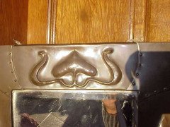 Liberty & Co. Attributed, a copper mirror with hand formed stylised floral details. - Thumbnail 3