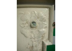 An Arts & Crafts white cast iron fireplace - Thumbnail 6