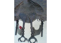 John Pearson. A superb quality Arts & Crafts Peacock wall sconce - Thumbnail 5