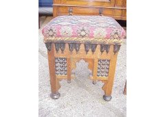 Liberty & Co. A Moorish stool with Musharabieh turnings - Thumbnail 1