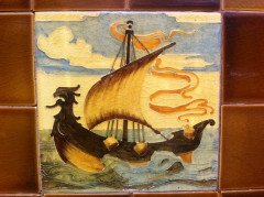 Shapland & Petter. A washstand with tiles depicting galleons - Thumbnail 5
