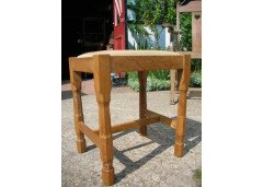 Malcolm Foxman Pipes. An Oak leather foot stool - Thumbnail 2
