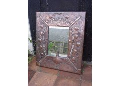 Birmingham Guild of Handicraft, In the manner of. A fabulous Arts & Crafts copper mirror - Thumbnail 1