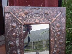 Birmingham Guild of Handicraft, In the manner of. A fabulous Arts & Crafts copper mirror - Thumbnail 3