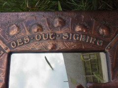 Birmingham Guild of Handicraft, In the manner of. A fabulous Arts & Crafts copper mirror - Thumbnail 5