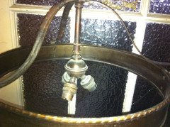 A Hand Hammered Arts & Crafts Copper Rise & Fall Ceiling Light - Thumbnail 5