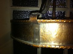 A Hand Hammered Arts & Crafts Copper Rise & Fall Ceiling Light - Thumbnail 6