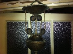 A Hand Hammered Arts & Crafts Copper Rise & Fall Ceiling Light - Thumbnail 7