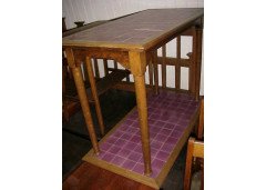 Wylie & Lochhead. A Well-Crafted Pair of Arts & Crafts Hall/sofa Tables with Original Lilac Tiles to the Top - Thumbnail 2
