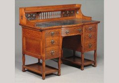 Shapland & Petter. Arts & Crafts Oak twin pedestal desk - Thumbnail 1