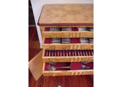 WMF. Rare Art-Deco Silver plated cutlery service for 12, in the original cabinet - Thumbnail 5