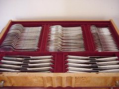 WMF. Rare Art-Deco Silver plated cutlery service for 12, in the original cabinet - Thumbnail 6