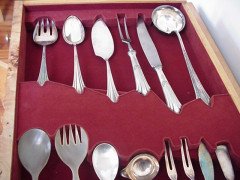 WMF. Rare Art-Deco Silver plated cutlery service for 12, in the original cabinet - Thumbnail 9