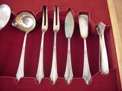 WMF. Rare Art-Deco Silver plated cutlery service for 12, in the original cabinet - Thumbnail 11