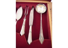 WMF. Rare Art-Deco Silver plated cutlery service for 12, in the original cabinet - Thumbnail 12