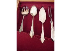 WMF. Rare Art-Deco Silver plated cutlery service for 12, in the original cabinet - Thumbnail 13