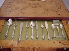 WMF. Rare Art-Deco Silver plated cutlery service for 12, in the original cabinet - Thumbnail 14