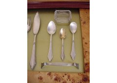 WMF. Rare Art-Deco Silver plated cutlery service for 12, in the original cabinet - Thumbnail 15