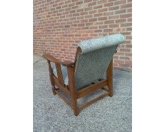 A Good Quality Arts & Crafts Oak Reclining Armchair - Thumbnail 3
