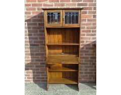 Arts & Crafts Tall Oak Bureau Bookcase - Thumbnail 2