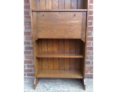 Arts & Crafts Tall Oak Bureau Bookcase - Thumbnail 5