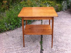 A Well-Crafted Arts & Crafts Oak Side Table on Square Tapering Legs United by a Lower Shelf - Thumbnail 2