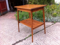 A Well-Crafted Arts & Crafts Oak Side Table on Square Tapering Legs United by a Lower Shelf - Thumbnail 3
