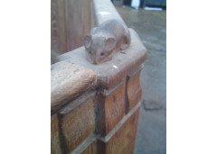 Robert Mouseman Thompson. A pair of Oak panels with central hinged door - Thumbnail 6