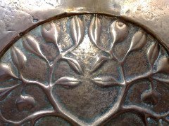 An Arts & Crafts copper mirror with blue Ruskin jewels - Thumbnail 8
