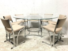 Richard Young Merrow Associates a Chrome Dining Table & Set of 8, 160z Chairs - Thumbnail 3