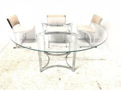 Richard Young Merrow Associates a Chrome Dining Table & a Set of 8, 160z Chairs - Thumbnail 4