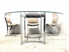 Richard Young Merrow Associates a Chrome Dining Table & a Set of 8, 160z Chairs - Thumbnail 5