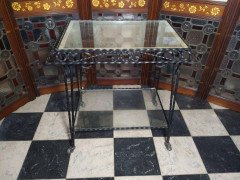 French Mid-Century Wrought Iron and Glass Two-Tier Trolley c.1965 - Thumbnail 2