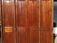 A. W. N. Pugin. Gothic Revival Four-Door Pitch Pine Wardrobe with Linenfold Panels - Thumbnail 2