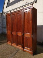 A. W. N. Pugin. Gothic Revival Four-Door Pitch Pine Wardrobe with Linenfold Panels - Thumbnail 4