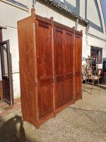 A. W. N. Pugin. Gothic Revival Four-Door Pitch Pine Wardrobe with Linenfold Panels - Thumbnail 5