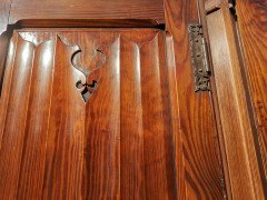 A. W. N. Pugin. Gothic Revival Four-Door Pitch Pine Wardrobe with Linenfold Panels - Thumbnail 14