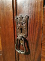 A. W. N. Pugin. Gothic Revival Four-Door Pitch Pine Wardrobe with Linenfold Panels - Thumbnail 16