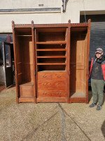 A. W. N. Pugin. Gothic Revival Four-Door Pitch Pine Wardrobe with Linenfold Panels - Thumbnail 18